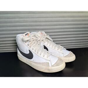 Nike Blazer Mid 77 White Black Swoosh Vintage Style Sneakers Womens 8.5 / Mens 7